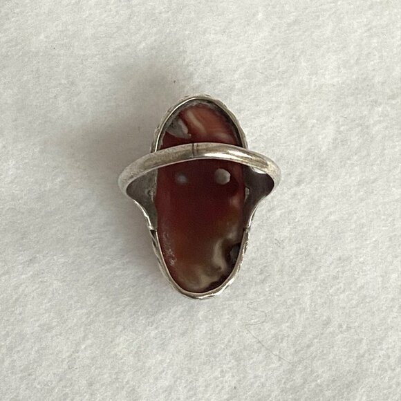 VTG Sterling Silver 925 Oval Bezel Set Ocean Jasper Split Shank Ring Sz 5.75 - Picture 7 of 16